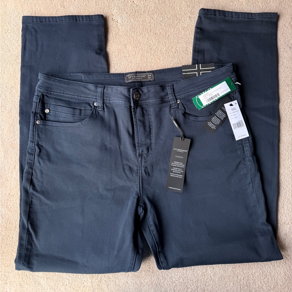 NWT Liverpool Los Angeles Regent Relaxed Straight Leg Jeans Stitch Fix 35x32 - Picture 2 of 5